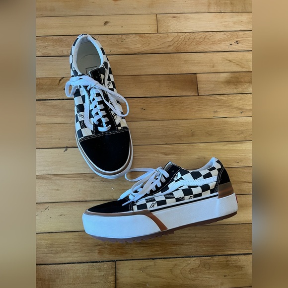 checkerboard old skool stacked shoes